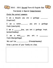 English worksheet: Everybody is Special