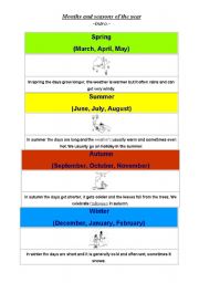 English worksheet: months and seasons