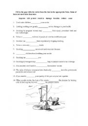 English Worksheet: Smoking