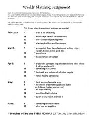 English Worksheet: Art Sketching Assignments