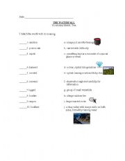 English Worksheet: Vocabulary - The Waterfall