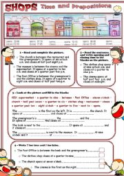 shops - time and prepositions.