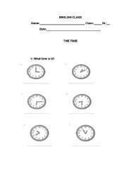 English Worksheet: Whats the time