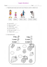 English Worksheet: Adjectives