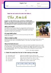 AMISH PARADISE + The AMISH - ESL worksheet by Sarka O.