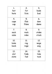 English worksheets: Short A and long A