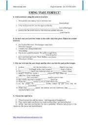 English Worksheet: Past Perfect & Past Simple