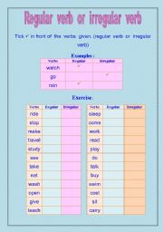 Regular verb or irregular verb