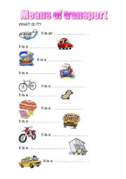 English Worksheet: means of transport