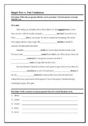 English Worksheet: simple past and past continuous