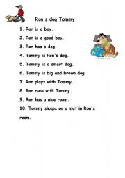 English Worksheet: Rons dog Tommy