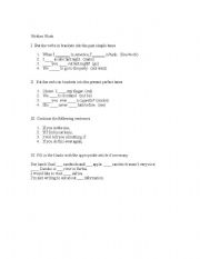 English Worksheet: Written Work