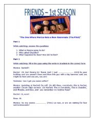 English Worksheet: Friends: The one where Monica gets a new roommate