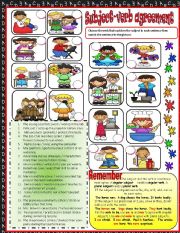 Subject verb agreement  1***EDITABLE***ANSWER KEY INCLUDED