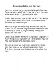 persuasive essay about dogs are better pets than cats