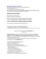 English Worksheet: be going to-present continous
