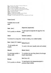 English worksheet: cooking verb