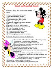 English Worksheet: Direct and Reported Speech