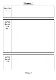 English Worksheet: student scaffold for writing a 