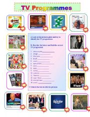 types of TV programmes - ESL worksheet by Monaliza Smile