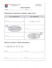 English Worksheet: sets