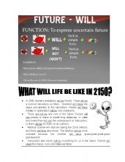 English Worksheet: Future - Will