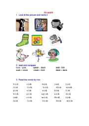English worksheet: main rule for reading (CK and K)