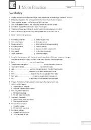 English Worksheet: Revision 1 bachillerato