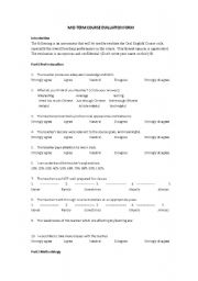 English Worksheet: oral english course evaluation