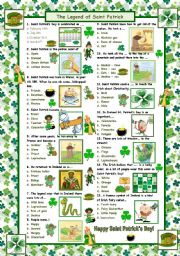 The Legend Of Saint Patrick With Answers Esl Worksheet By Maguyre