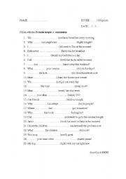 English Worksheet: Present simple or continuous