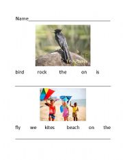 English Worksheet: Sentence order with pictures