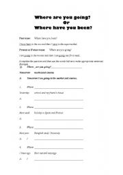 English Worksheet: where_are_you_going