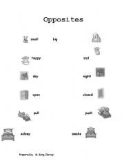 English Worksheet: Learn the  Opposites