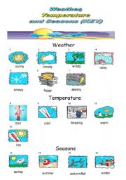 Weather, Temperature and Seasons Pictionary