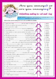 Adjectives ending in -ed and -ing