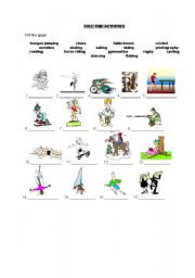 English Worksheet: free time activities