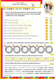 English Worksheet: Daily Routines - Listening