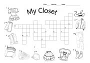 My Closet ESL worksheet by larc0718