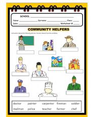 English Worksheet: Community Helpers Act.#1