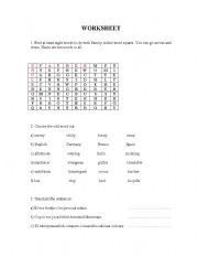 English worksheet: family