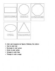 English worksheet: shapes and colors