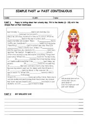 English Worksheet: SIMPLE PAST VS PAST CONTINUOUS