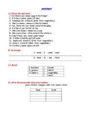 English Worksheet: work sheet practicing some&any