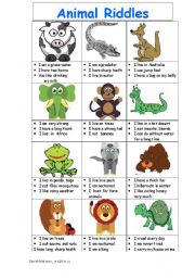 English Worksheet: Animal Riddles_Guess an animal