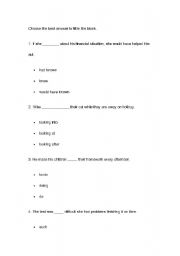 English Worksheet: Grammar Test Paper