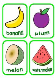 fruits flashcards (part 2 of 2) Fully editable