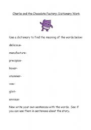 English worksheet: Dictionary Practice