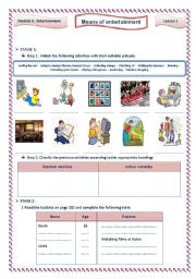 English Worksheet: Means of entertainment 9th form Tunisian pupils