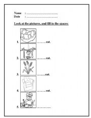 English Worksheet: -eat word family